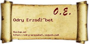 Odry Erzsébet névjegykártya