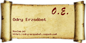 Odry Erzsébet névjegykártya